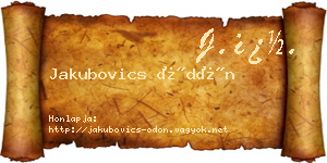 Jakubovics Ödön névjegykártya