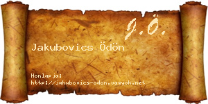 Jakubovics Ödön névjegykártya