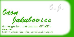 odon jakubovics business card